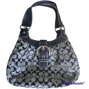 Coach Soho Signature Lynn Hobo black and grey canvas